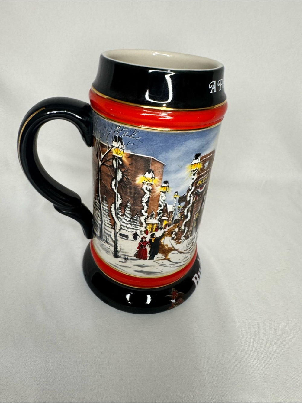 Vintage 1992 Budweiser Holiday Beer Stein "A Perfect Christmas" Susan Sampson